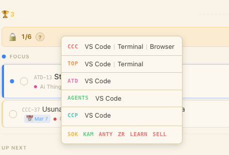 Menu linków projektowych — prawy klik i jesteś w VS Code